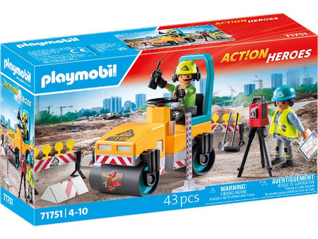 Playmobil Action Οδοστρωτήρας & Εργάτες για 4-10 Ετών 71751