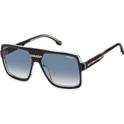Carrera CA09/S 7C5/08 Ανδρικά Γυαλιά Ηλίου Aviator Κοκάλινα Μαύρα με Μπλε Degradee Φακό