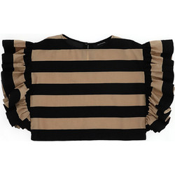 Monnalisa Παιδικό Crop Top Αμάνικο Καφέ Μαύρο 4156155317-5003