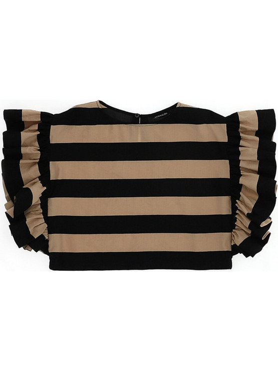 Monnalisa Παιδικό Crop Top Αμάνικο Καφέ Μαύρο 4156155317-5003