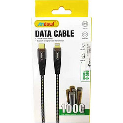 Andowl Q-SJ8090 Braided USB-C to Lightning Cable 1m Black