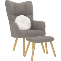 vidaXL Πολυθρόνα Relax με Υποπόδιο Taupe 4016784