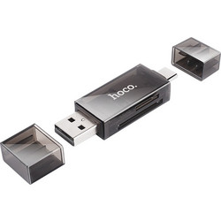 Hoco DHD01 Card Reader OTG USB-C & USB-A 2.0 για SD / microSD