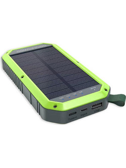 RealPower PB-10000 Ηλιακό Power Bank 10000mAh με Θύρα USB-A & Θύρα USB-C Black Green
