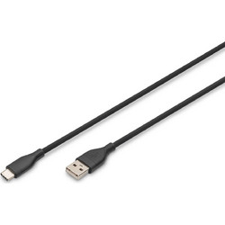Digitus USB-A to USB-C 60W 1m Black AK-300340-010-S