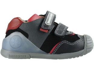 Biomecanics BIOM Παιδικά Sneakers Μποτάκια Ανθρακί Μαύρα Κόκκινα 241121-A054
