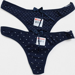 Donella Βαμβακερά Γυναικεία String Navy Μπλε 2Pack 24256263