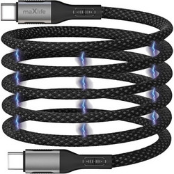 Maxlife MXUC-11 Braided Magnetic USB-C to USB-C 100W 1m Black 5907457795952