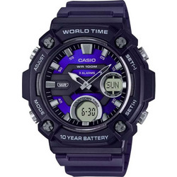 Casio Ανδρικό Ρολόι Χρονογράφος με Μαύρο Καουτσούκ Λουράκι AEQ-120W-2AVDF