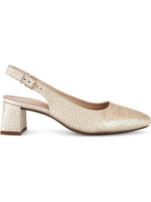 Gabor Ανατομικές Γόβες Slingback Δερμάτινες με Χοντρό Χαμηλό Τακούνι Ροζ Χρυσές 62260N-63