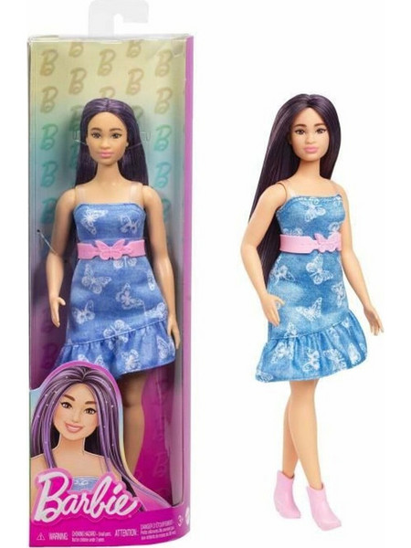 Mattel Barbie Fashionistas 231 Denim Butterfly-Print Dress