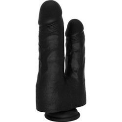 Eric Διπλό Dildo με Βεντούζα 22cm Μαύρο