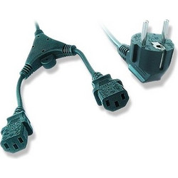 Cablexpert PC-186-ML6 Καλώδιο Τροφοδοσίας Schuko to 2 x IEC C13 2m
