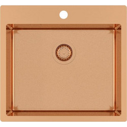 Helika Terra 100N Ένθετος Νεροχύτης Inox Σατινέ Copper 55x50.5cm