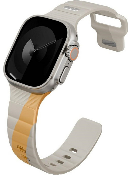 Uniq Stride De Rubber Λουράκι Σιλικόνης Beige / Yellow (Apple Watch 44 / 45 / 46 / 49mm)