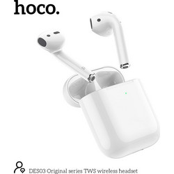 Hoco DES03 Plus Ακουστικά Bluetooth Earbud White