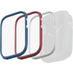 Uniq Moduo 3in1 Πλαστική Θήκη για Apple Watch 4 / 5 / 6 / 7 / 8 / 9 / SE 44 / 45mm Μπλε Κόκκινη Λευκή