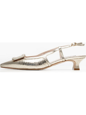 Mortoglou Γόβες Slingback με Λεπτό Χαμηλό Τακούνι Χρυσές 2547.30819