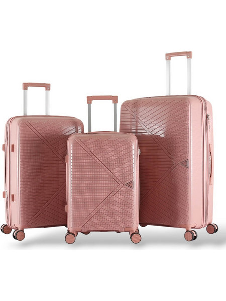 Playbags Collection KB002 Σετ Βαλίτσες 3τμχ Ροζ Χρυσό
