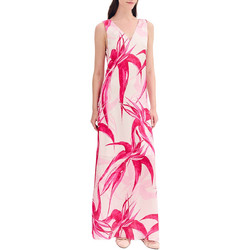 Forel Maxi Καλοκαιρινό Φόρεμα για Γάμο / Βάπτιση Floral Σατέν Ροζ 080.50.01.150