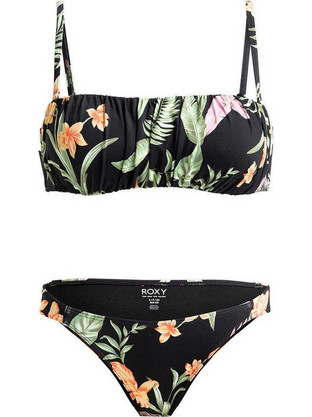 Roxy Bikini Set Μπουστάκι Floral Μαύρο ERJX203572