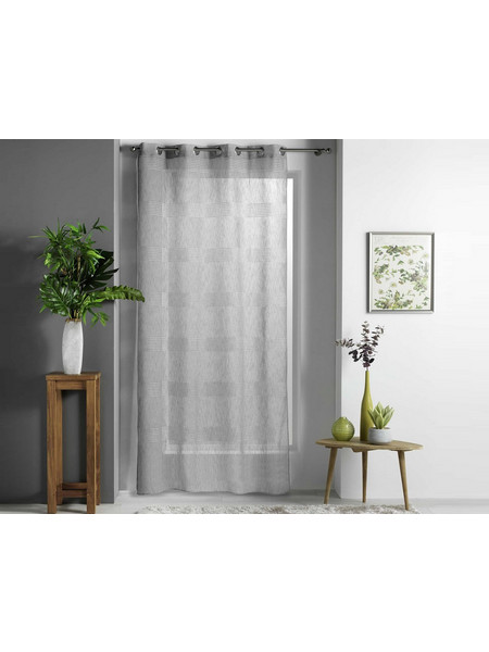Douceur d'interieur Κουρτίνα Παραθύρου Βουάλ με Τρουκς 140x280 Ajourela 1626637 Γκρι