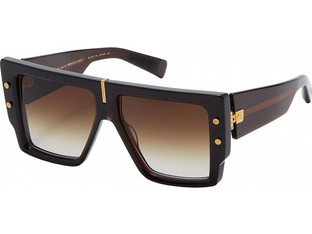 Balmain BPS-144C Ανδρικά Γυαλιά Ηλίου Τετράγωνα Κοκάλινα Μαύρα με Καφέ Degradee Φακό