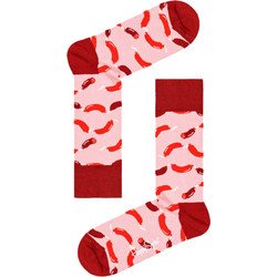 Happy Socks Sausage Βαμβακερές Γυναικείες Κάλτσες με Σχέδια Ροζ Μπορντό SAU01-3300