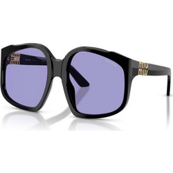 Miu Miu MUA07S 16K01O Γυναικεία Γυαλιά Ηλίου Πολυγωνικά Κοκάλινα Μαύρα με Μωβ Φακό