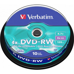 Verbatim 43552 Εγγράψιμα DVD-RW 4x 4.7GB Cake Box 10τμχ