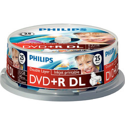 Philips DR8I8B25F/00 Εγγράψιμα DVD+R 8x Dual Layer 8.5GB Cake Box 25τμχ