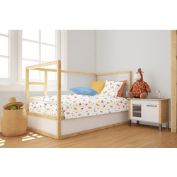 Dimcol Forest Animals 570 Βρεφικό Πάπλωμα Κούνιας 160x120cm Λευκό Μπλε