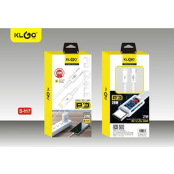 KLGO S-117 USB-C to Lightning Cable 2m White 6972108922857