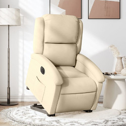 vidaXL Πολυθρόνα με Υποπόδιο Ανακλινόμενη Nude 3204197