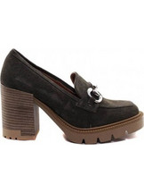 Commanchero Γόβες Suede με Χοντρό Ψηλό Τακούνι Χακί 5919-4213
