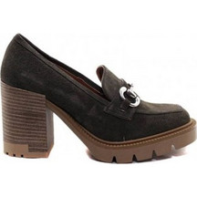 Commanchero Γόβες Suede με Χοντρό Ψηλό Τακούνι Χακί 5919-4213