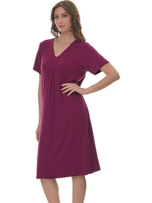 PNN Nightwear Midi Καλοκαιρινό Καθημερινό Φόρεμα Μπορντό 0253-0002-1