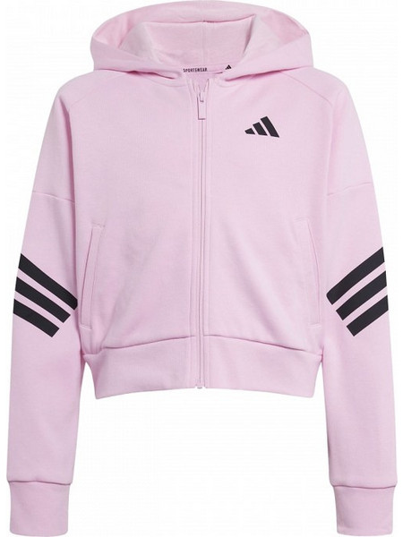 Adidas Παιδική Ζακέτα Φούτερ με Κουκούλα και Φερμουάρ Ροζ JD1300