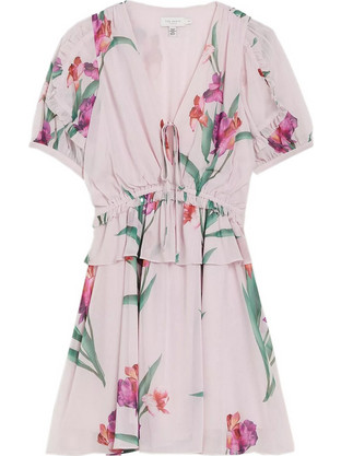 Ted Baker Merieli Mini Καλοκαιρινό Καθημερινό Φόρεμα Floral Ροζ 278057