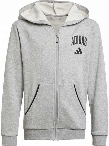 Adidas Παιδική Ζακέτα Φούτερ με Κουκούλα και Φερμουάρ Γκρι JW2388