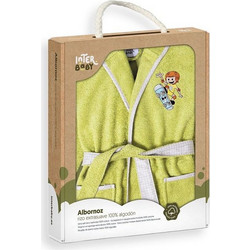 Interbaby Παιδικό Μπουρνούζι με Κουκούλα 450gr/m² Lime