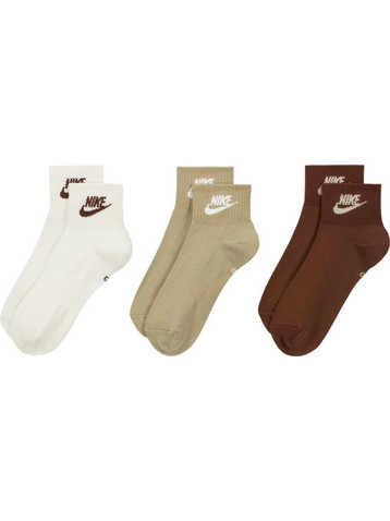 Nike Everyday Essential Ανδρικές Κάλτσες Κοντές Λευκές Μπεζ Rusted 3Pack DX5074-904