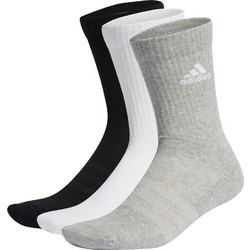 Adidas Performance Cushioned Crew Ανδρικές Κάλτσες Ψηλές Μαύρες Λευκές Γκρι 3Pack IC1311