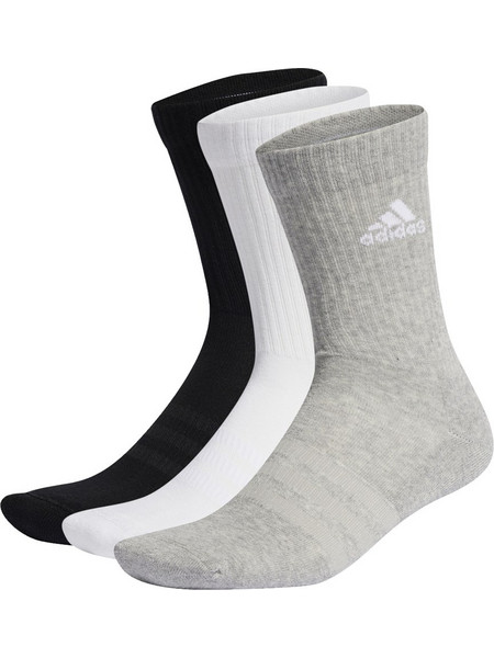 Adidas Performance Cushioned Crew Ανδρικές Κάλτσες Ψηλές Μαύρες Λευκές Γκρι 3Pack IC1311
