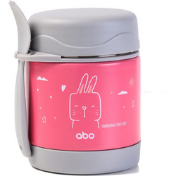 Abo Somebunny Loves You Ανοξείδωτο Παιδικό Σετ Δοχείο Φαγητού Ισοθερμικό Φούξια 300ml