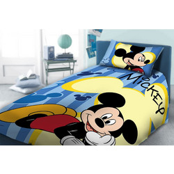 Dimcol Mickey 960 Σετ Παιδική Παπλωματοθήκη Μονή Βαμβακερή 160x240 Μπλε Κίτρινη