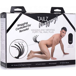 XR Brands Tailz Waggerz Πρωκτική Σφήνα Ασύρματη με Δόνηση 14.2cm Μαύρη
