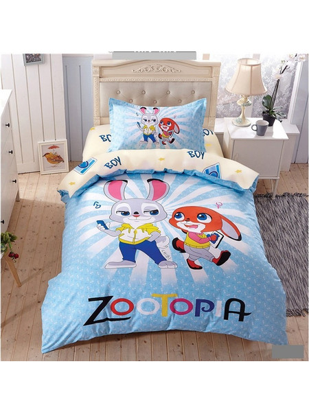 Mc Decor Zootopia 4924 Σετ Παιδική Παπλωματοθήκη Μονή Βαμβακερή 160x240 Γαλάζια