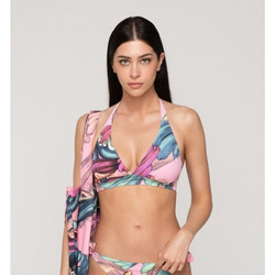 Luna Bikini Top Τριγωνάκι Ροζ Τιρκουάζ 94550