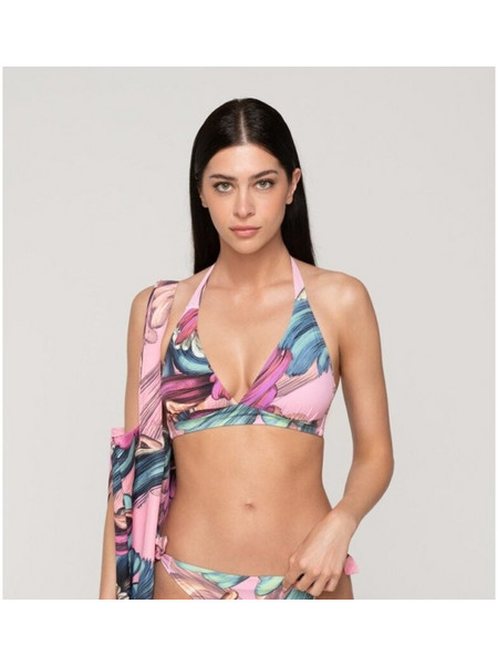 Luna Bikini Top Τριγωνάκι Ροζ Τιρκουάζ 94550